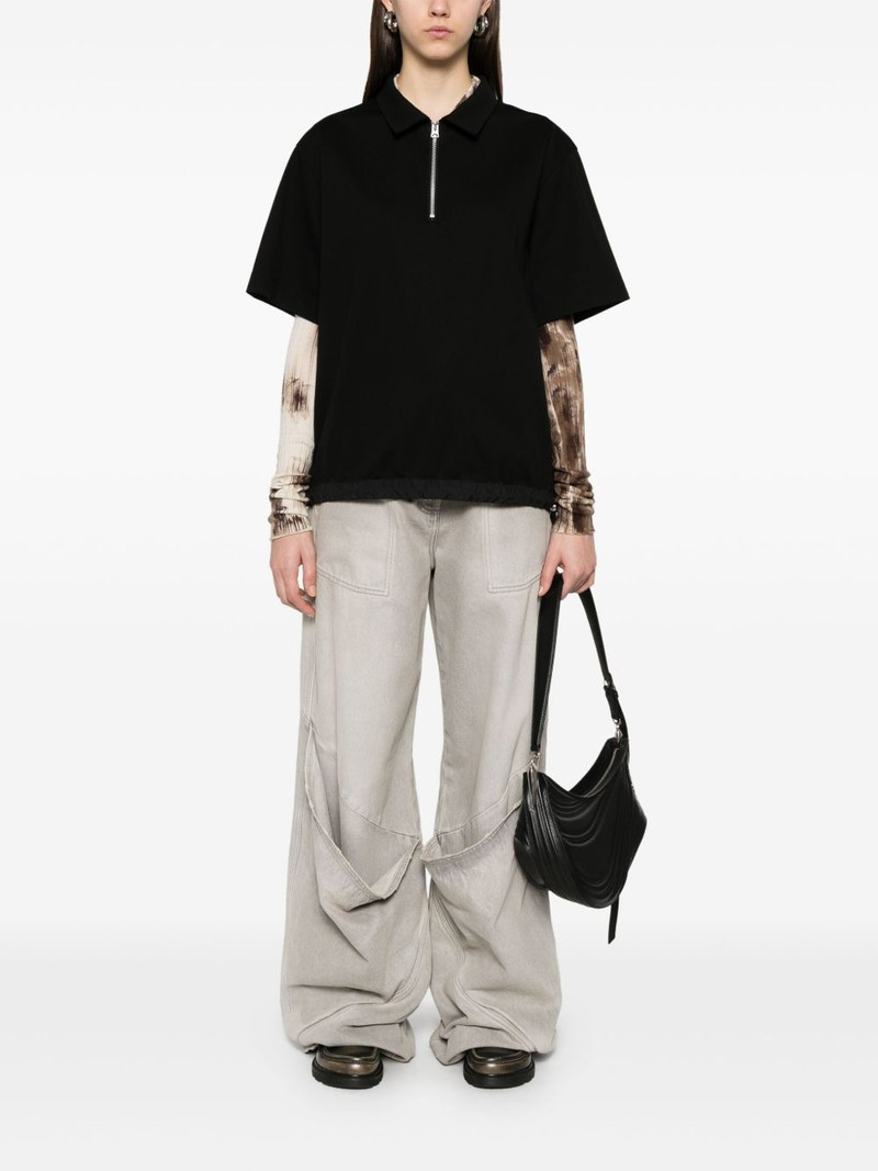 sacai half zip-up polo shirt outlook