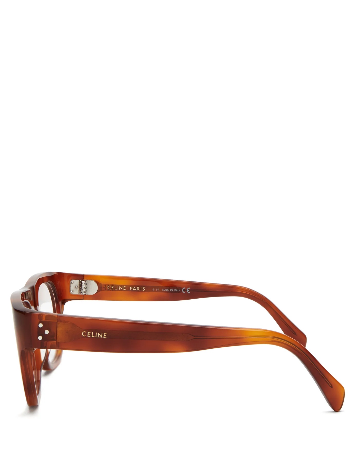 Rectangle-frame tortoiseshell acetate glasses - 3