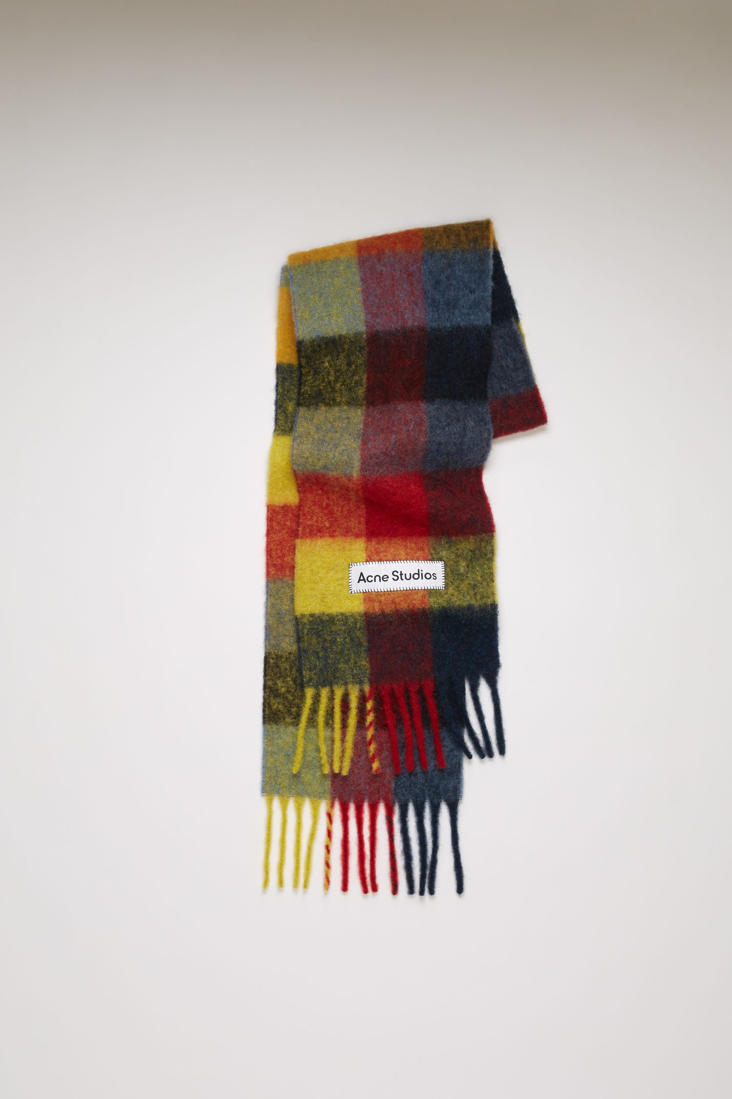 Multi check scarf red/yellow/dark blue - 1