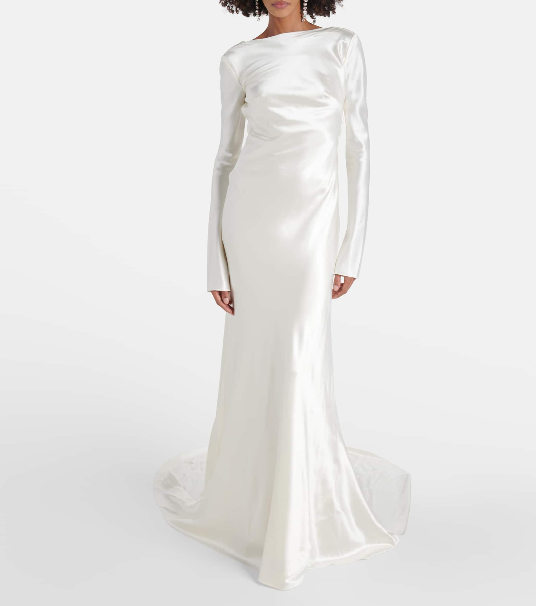 Bridal Simone wool and silk satin gown - 2
