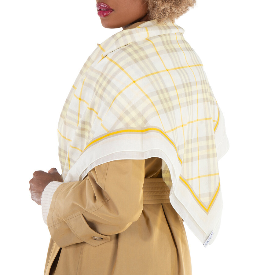 Burberry Check Pattern Cotton Scarf - 2