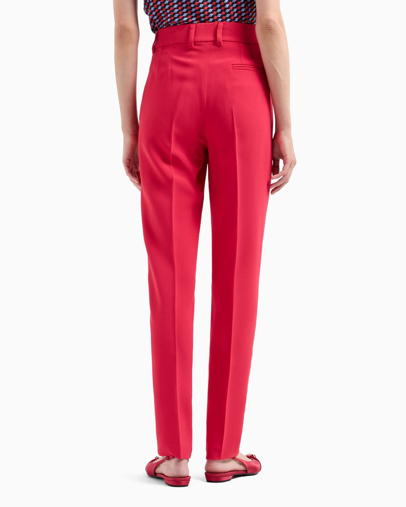 Cady crêpe trousers with belt loops and rib 3