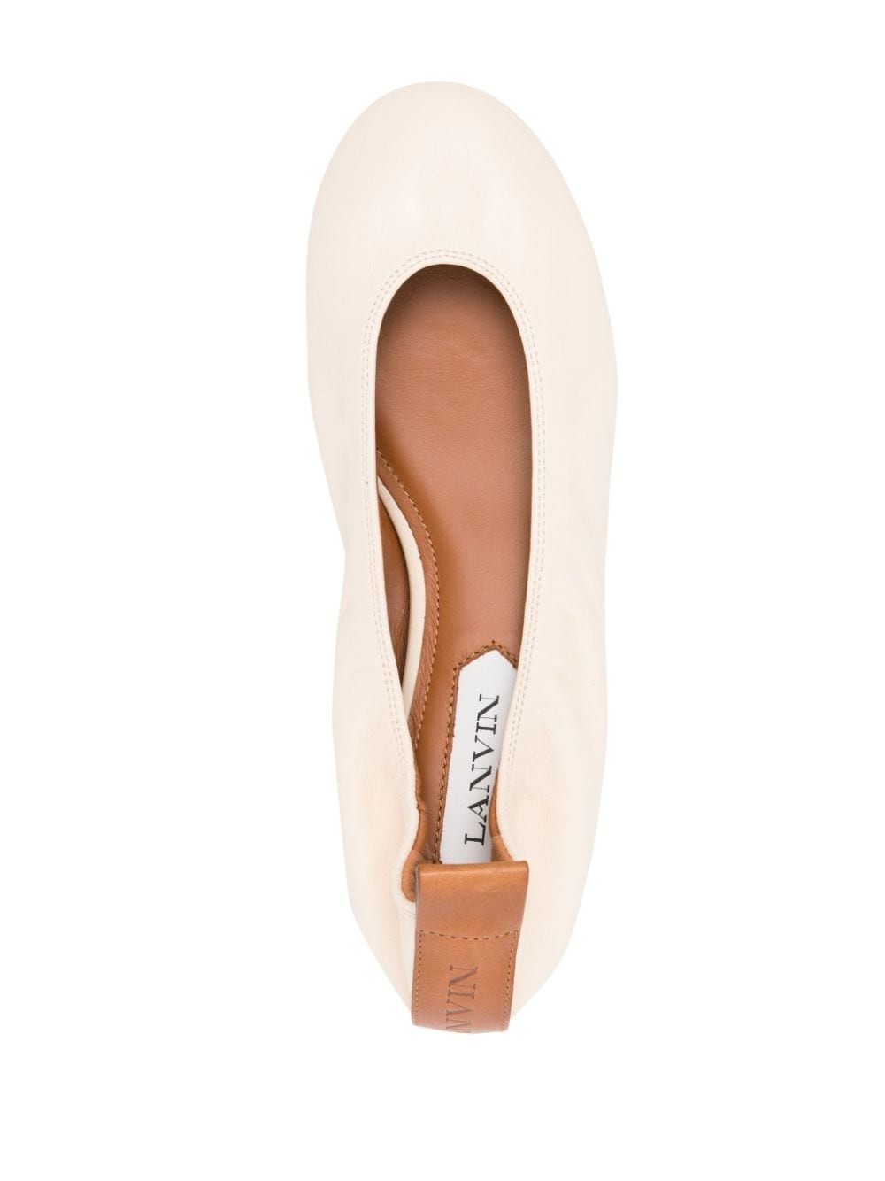 round-toe leather ballerina shoes - 4