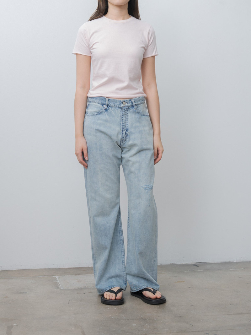 AURALEE Brushed Organic Cotton Jersey Tee - Pale Pink outlook