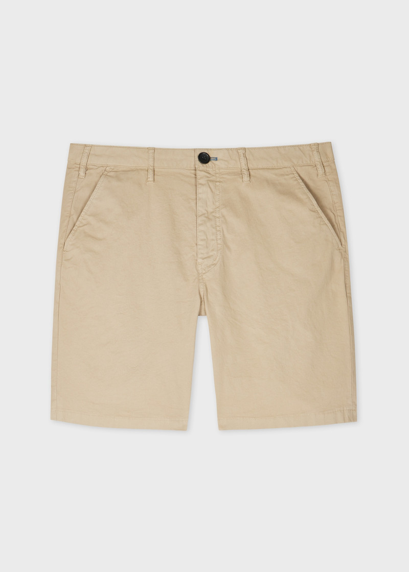 Light Tan Cotton-Twill 'Broad Stripe Zebra' Shorts 1