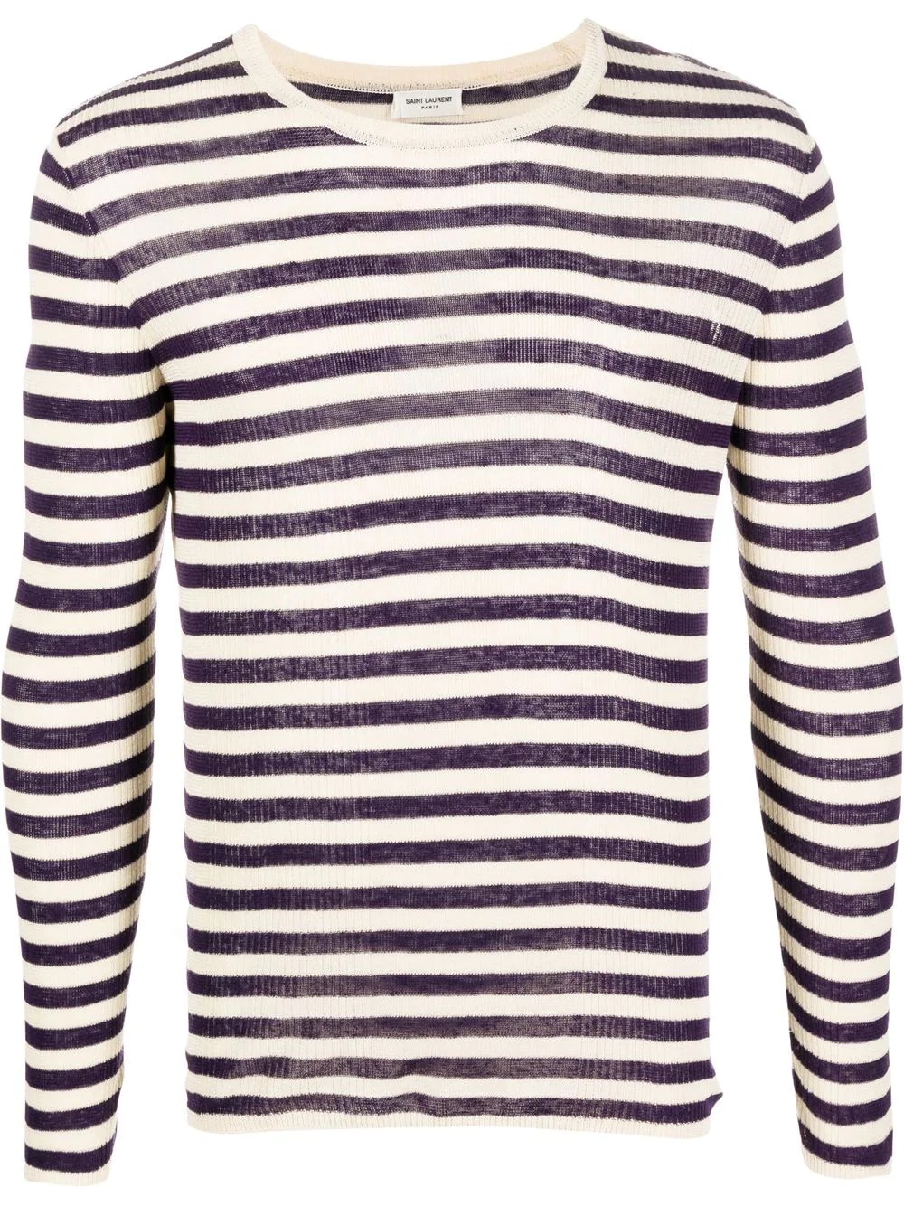 striped ribbed-knit jumper - 1