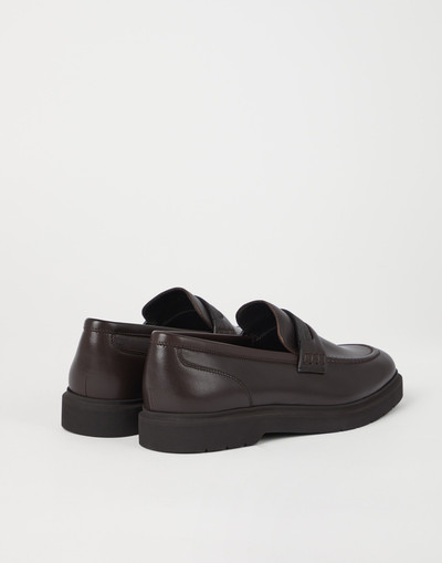 Brunello Cucinelli Soft nappa leather penny loafers with precious insert outlook