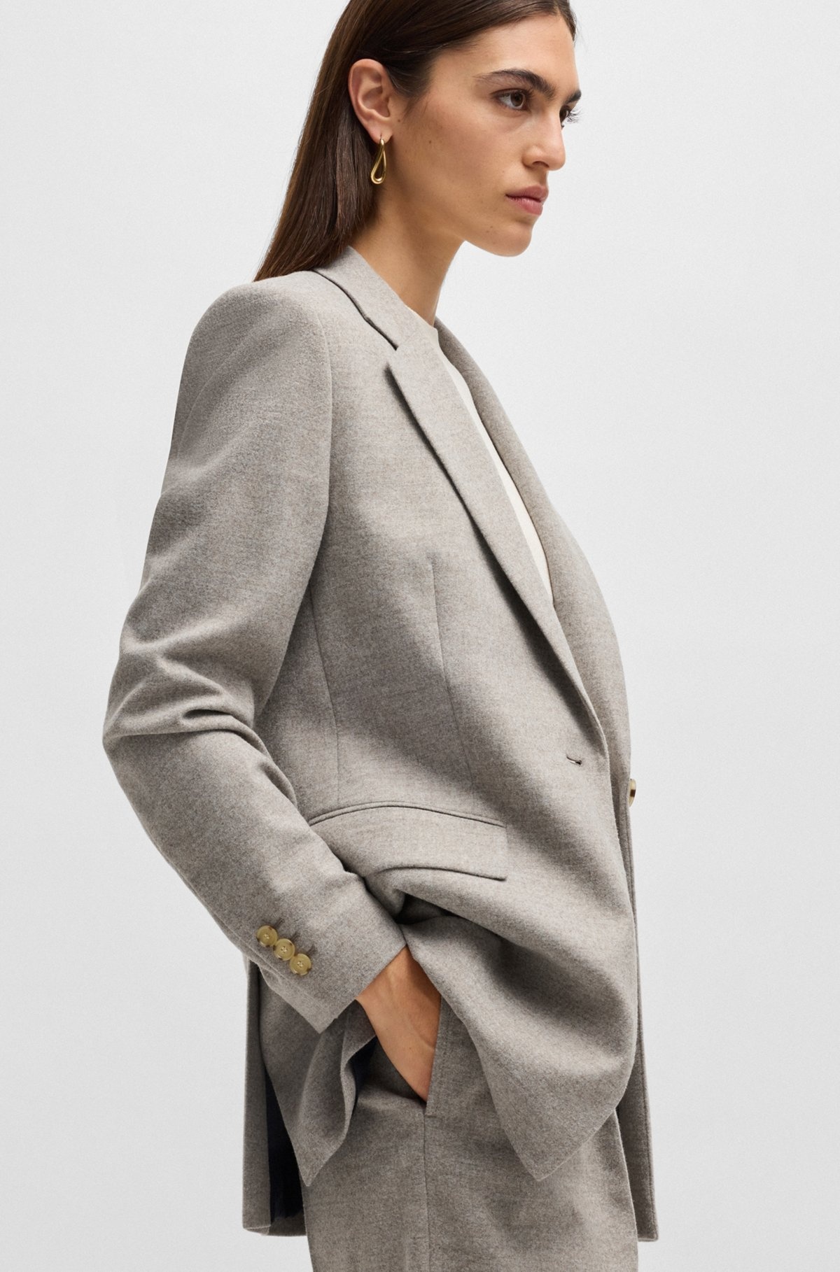 RELAXED-FIT JACKET IN STRETCH CLOTH - 6
