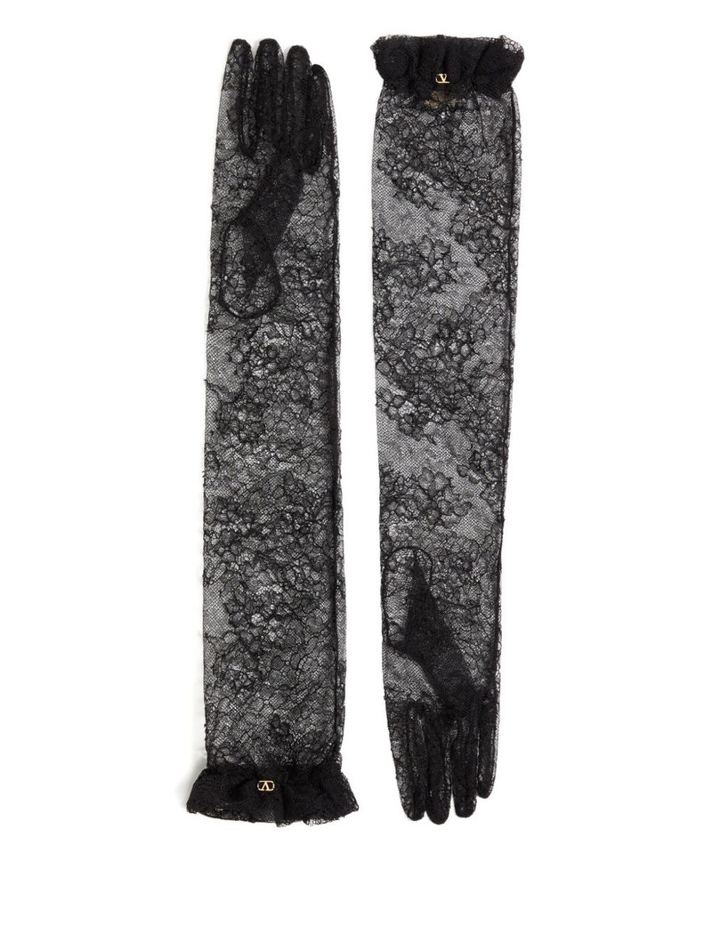 VLogo Signature ruffled lace gloves 3