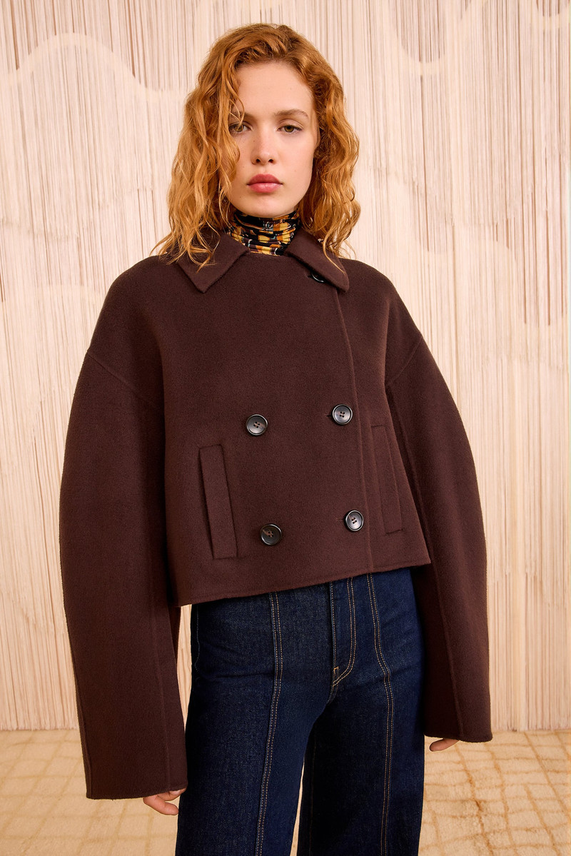 Marta Double Faced Wool Cropped Coat 1