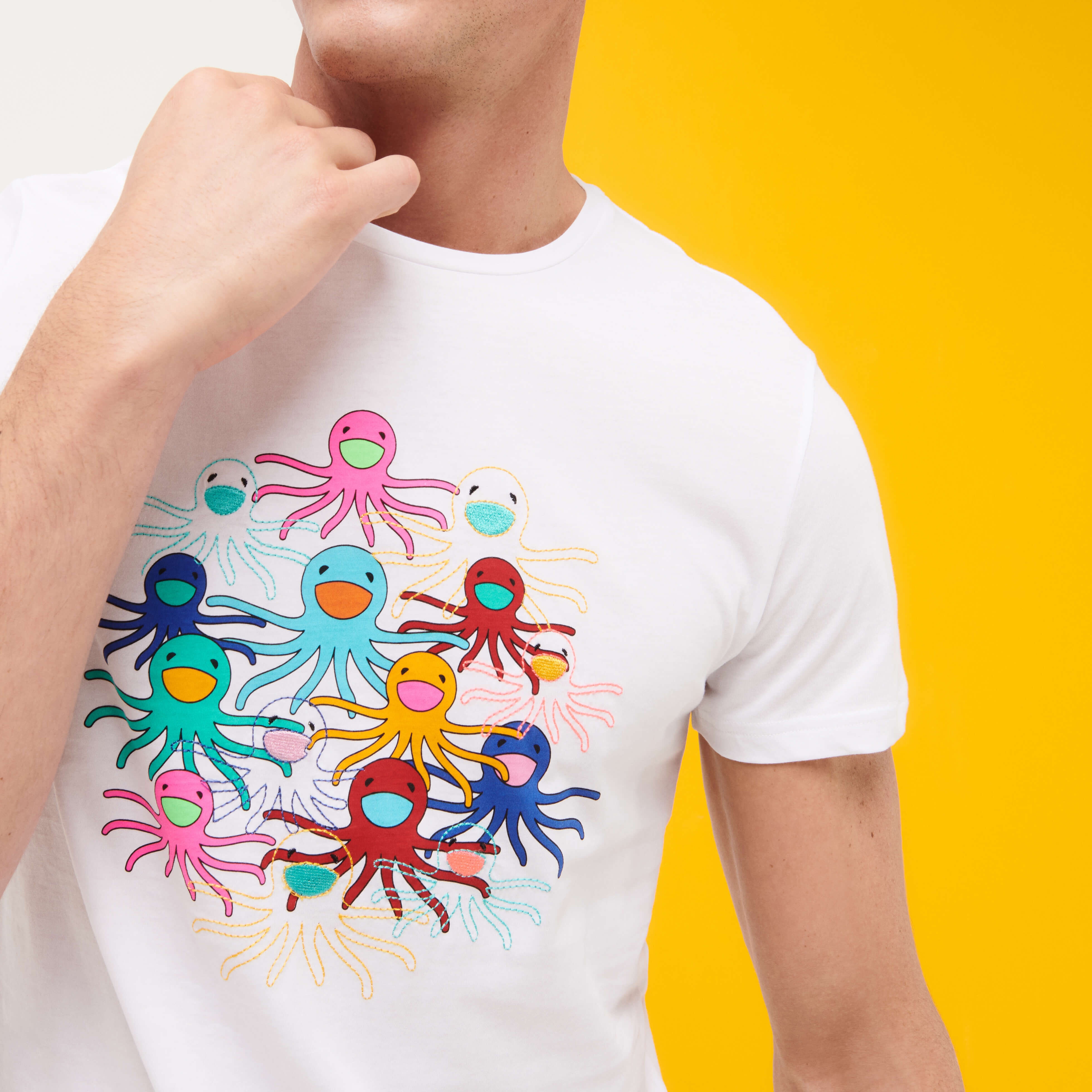 Men Cotton T-Shirt Multicolore Medusa - 5