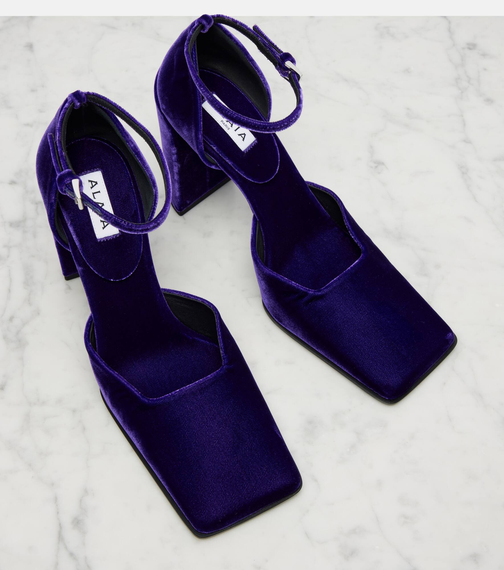 Square 90 velvet pumps - 5