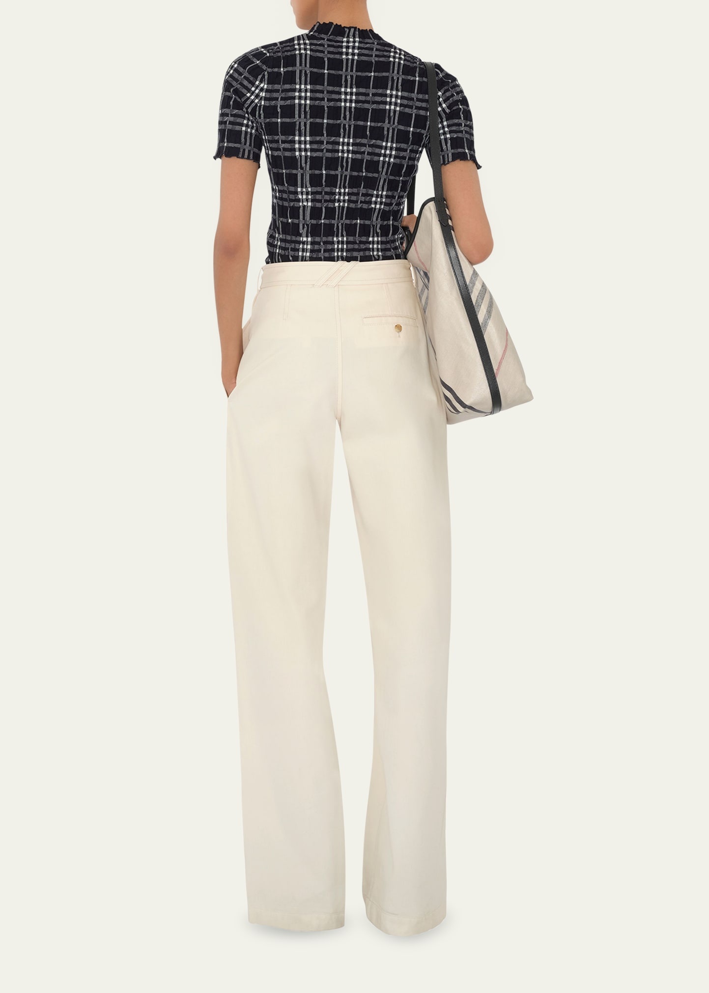 Check Short-Sleeve Crinkle Top - 3