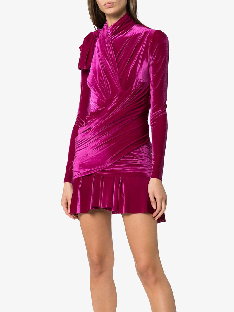 wrap velvet mini dress 3