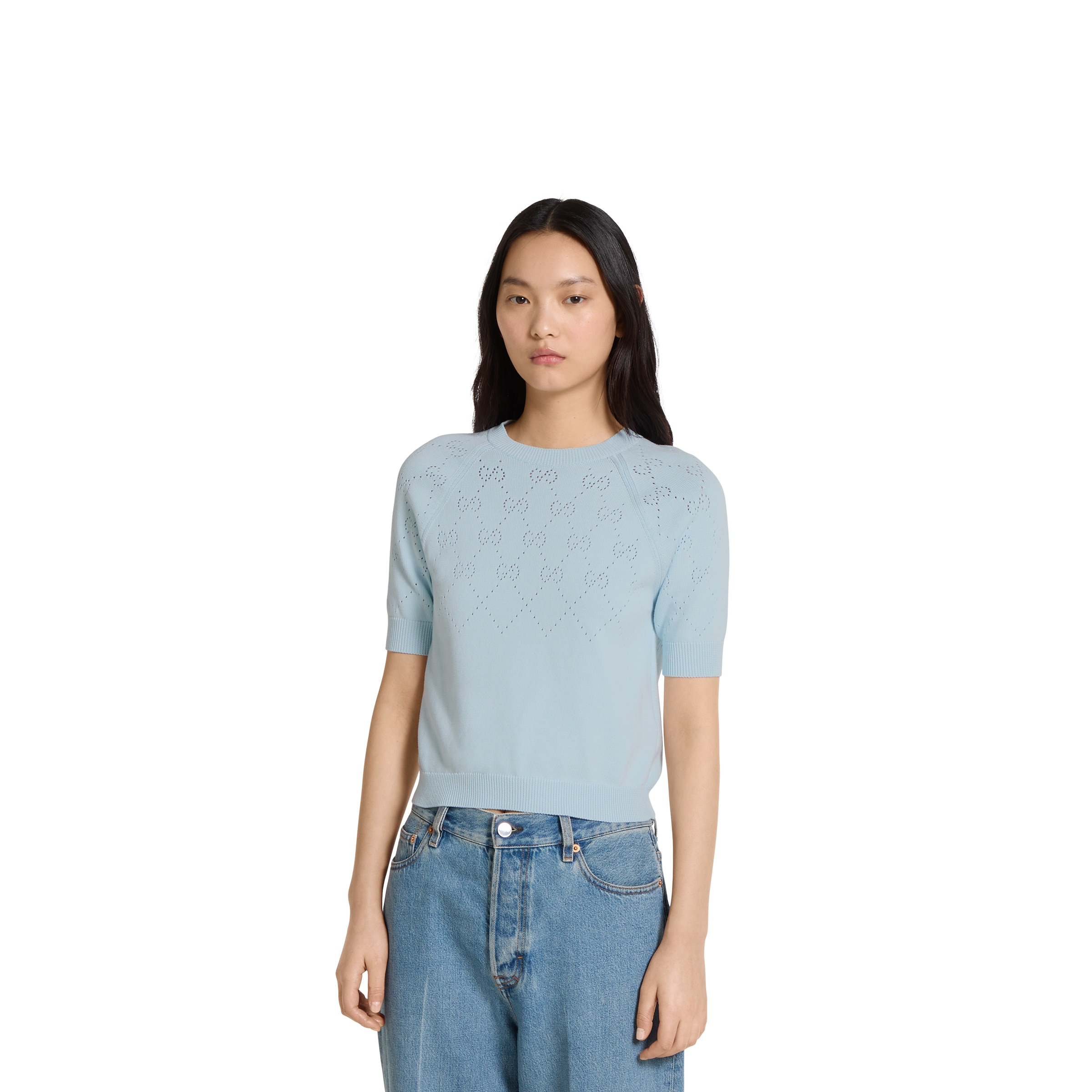 GG cotton crewneck top - 3