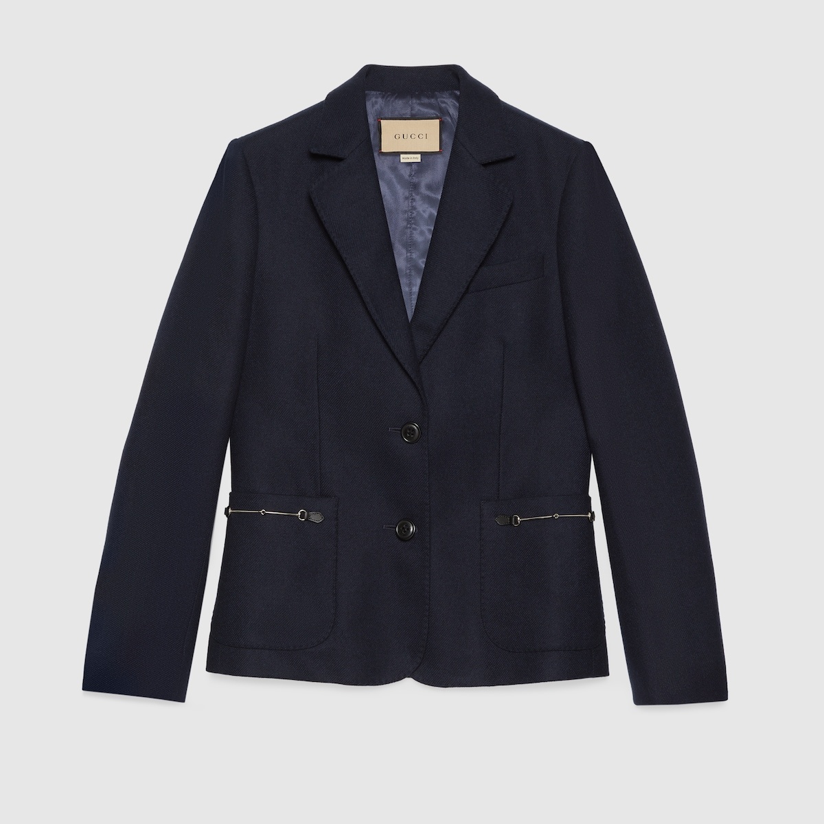 Cashmere twill jacket with Horsebit - 1