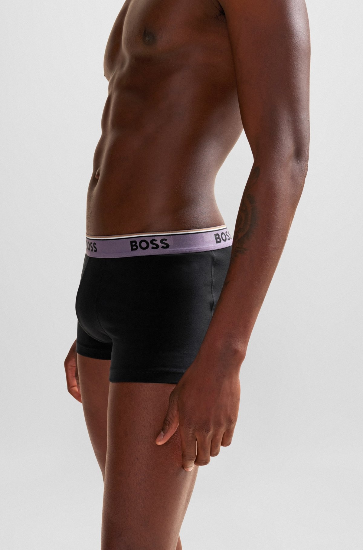 THREE-PACK OF STRETCH-COTTON TRUNKS WITH LOGO WAISTBANDS - 5