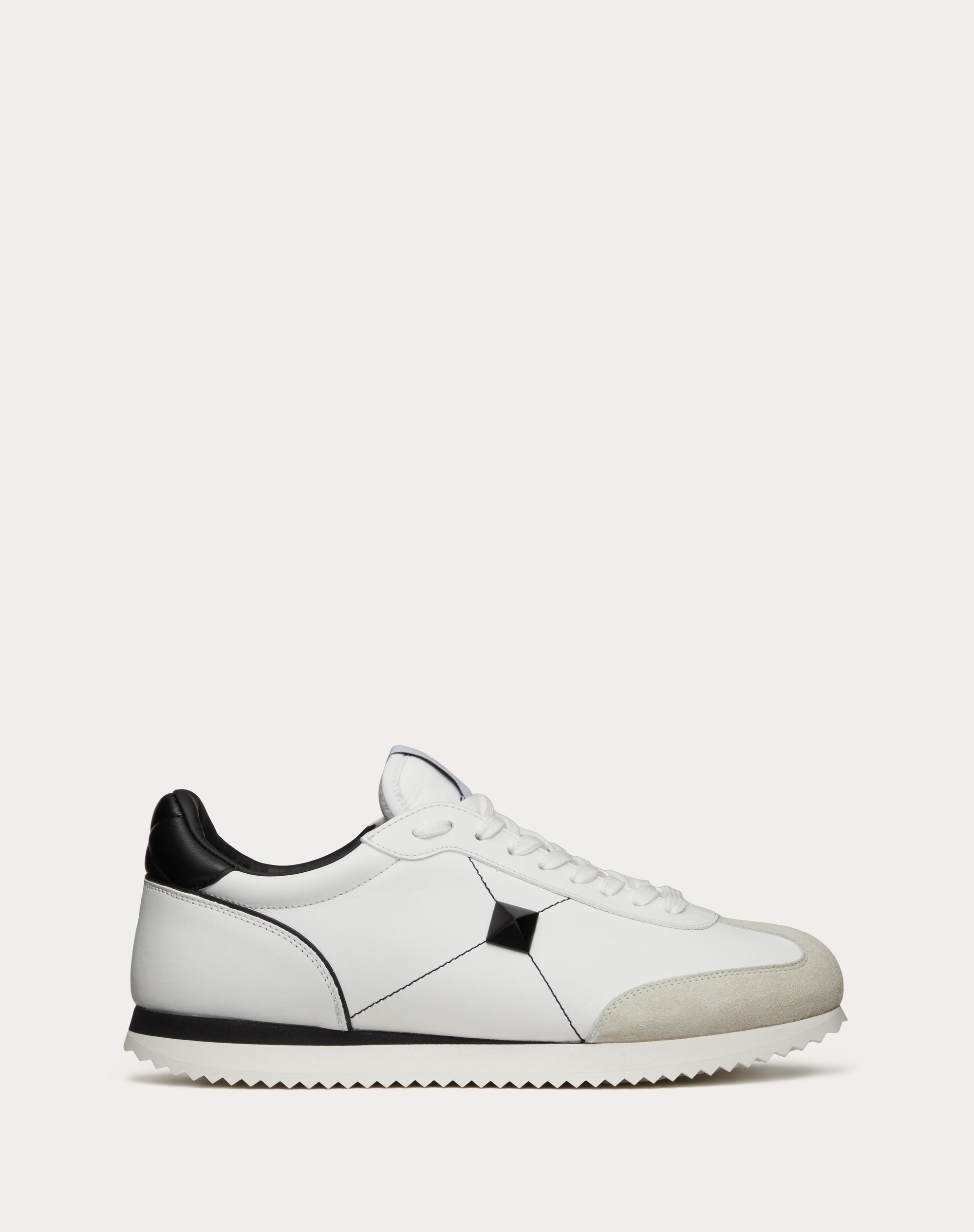 STUD AROUND LOW-TOP CALFSKIN AND NAPPA LEATHER SNEAKER - 1