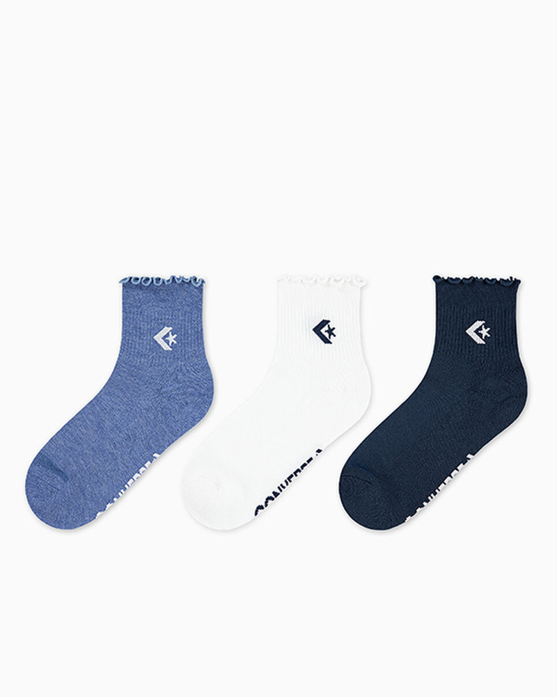 3-Pack Chevron Star Lettuce Cuff Quarter Socks 1