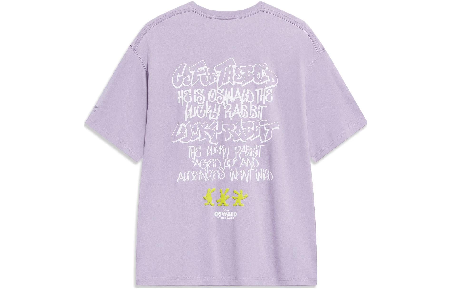 Li-Ning x Disney Oswald Graphic T-shirt 'Light Purple' AHST317-6 - 2