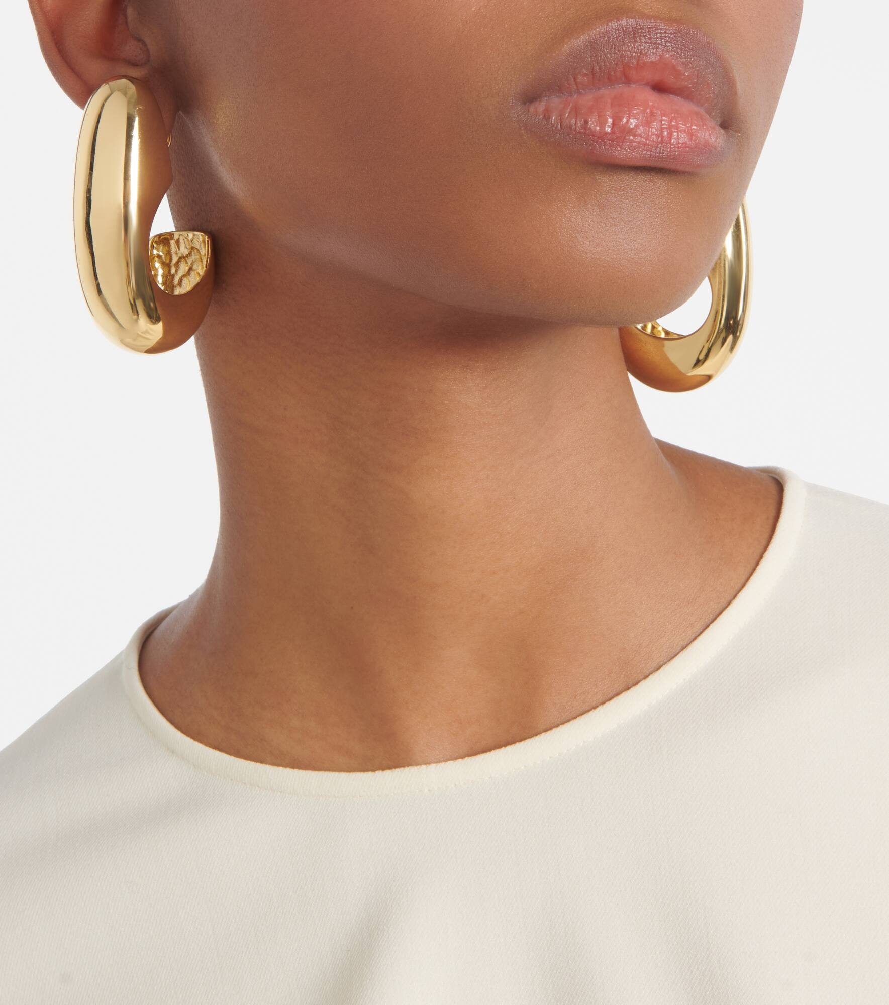 Nimah gold-plated hoop earrings - 3