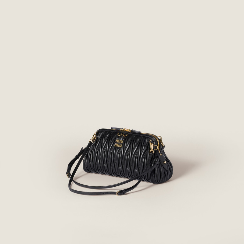 Miu Miu Matelassé nappa leather clutch outlook