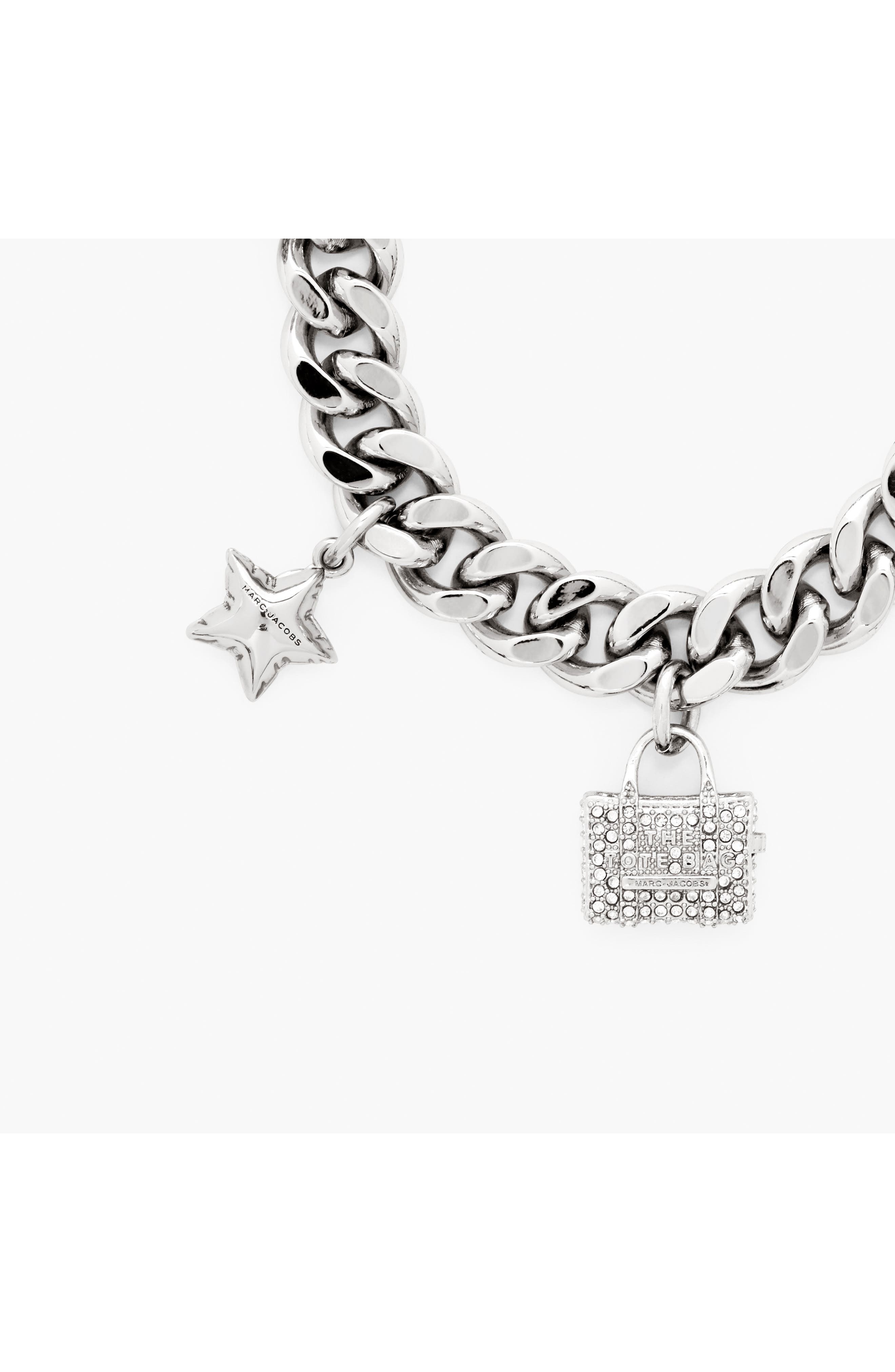 Marc Jacobs Mini Icon Pavé Charm Bracelet in Light Antique Gold at Nordstrom - 3