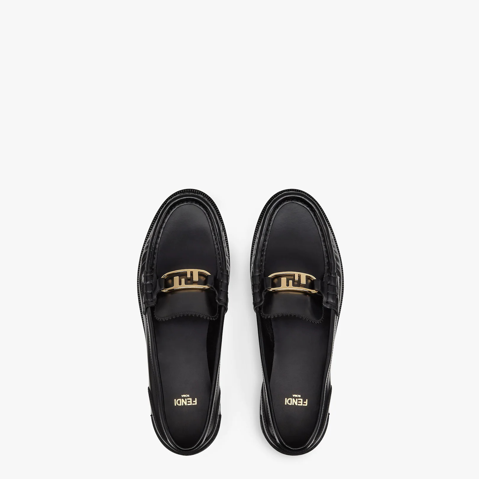 Black leather loafers - 4