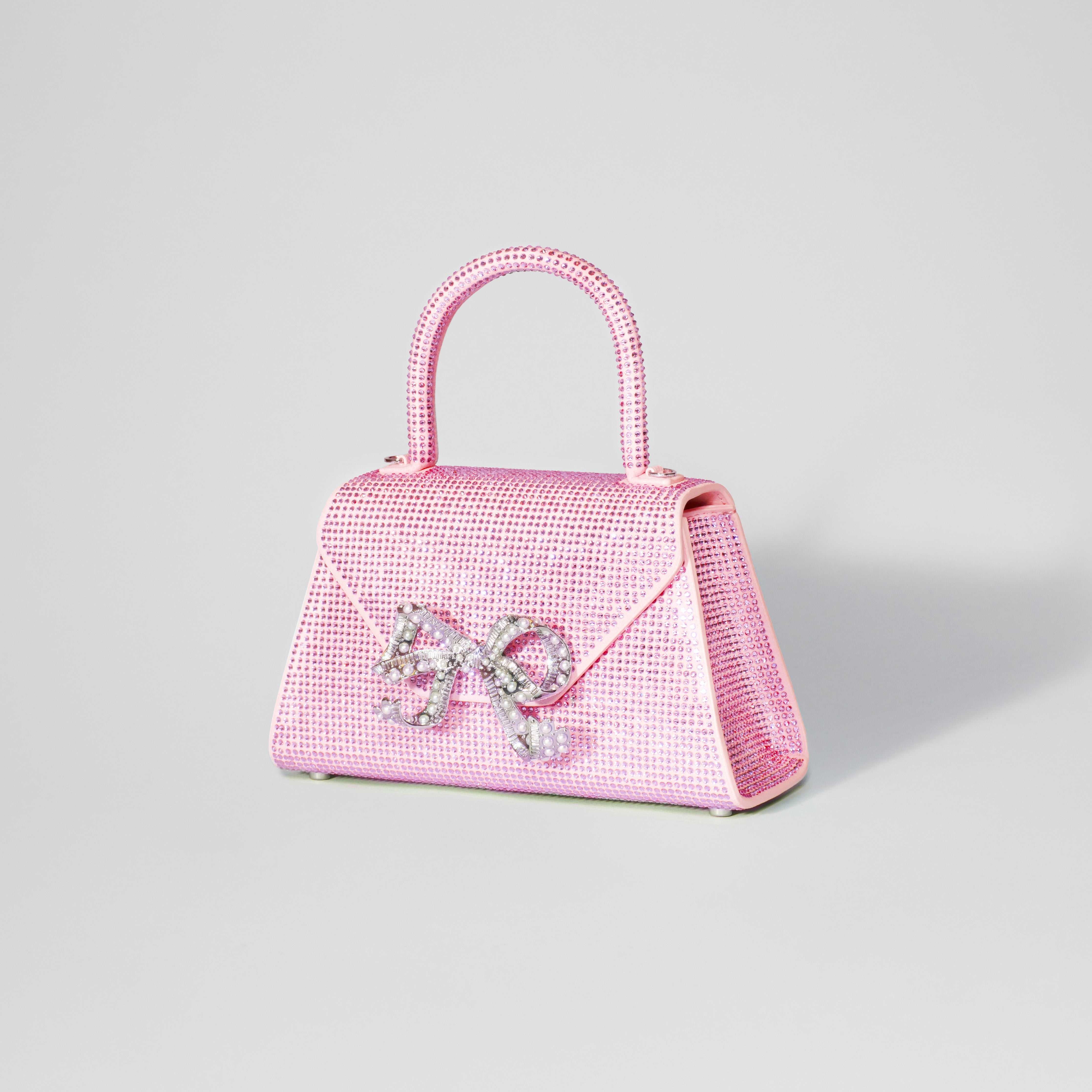 Pink Rhinestone Bow Envelope Mini Bag - 2