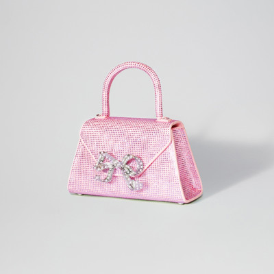 self-portrait Pink Rhinestone Bow Envelope Mini Bag outlook