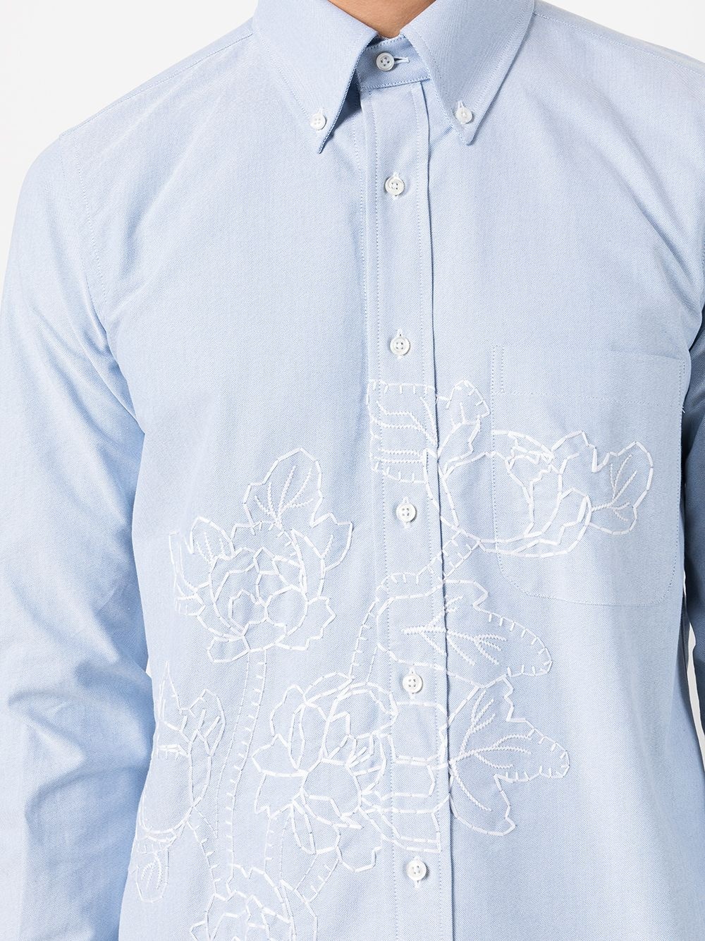 floral-embroidered long-sleeve shirt - 5