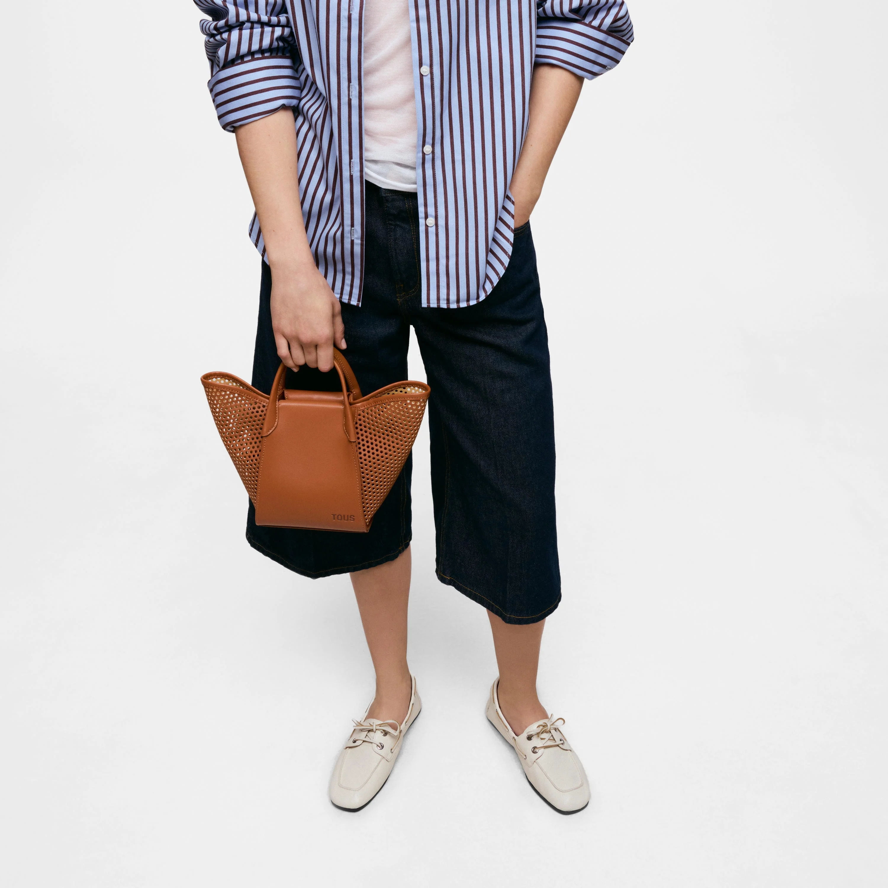 Small camel-colored Tote bag TOUS Tulip Cutout - 1