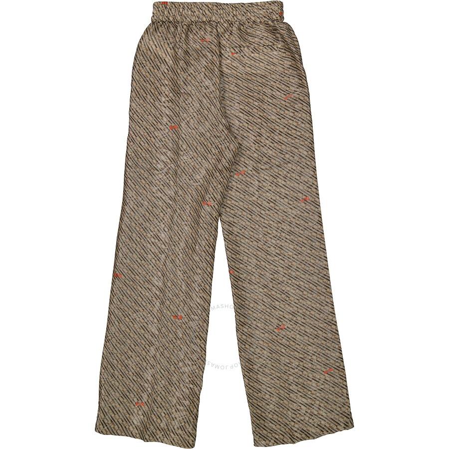 System Ladies Beige Glossy Printed Pants, Brand Size 34 (US Size 4) - 2