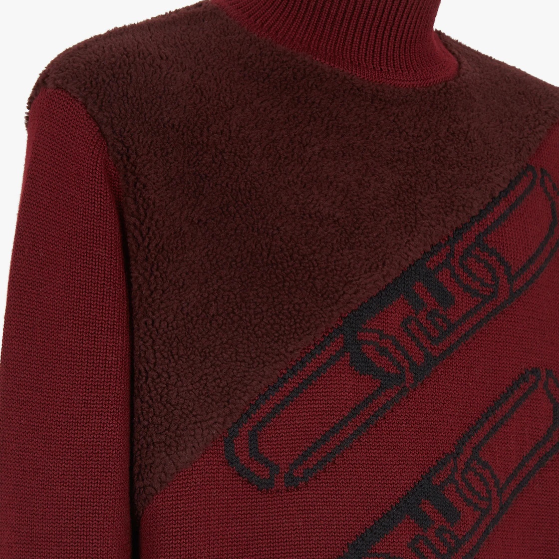 Burgundy wool pullover - 3