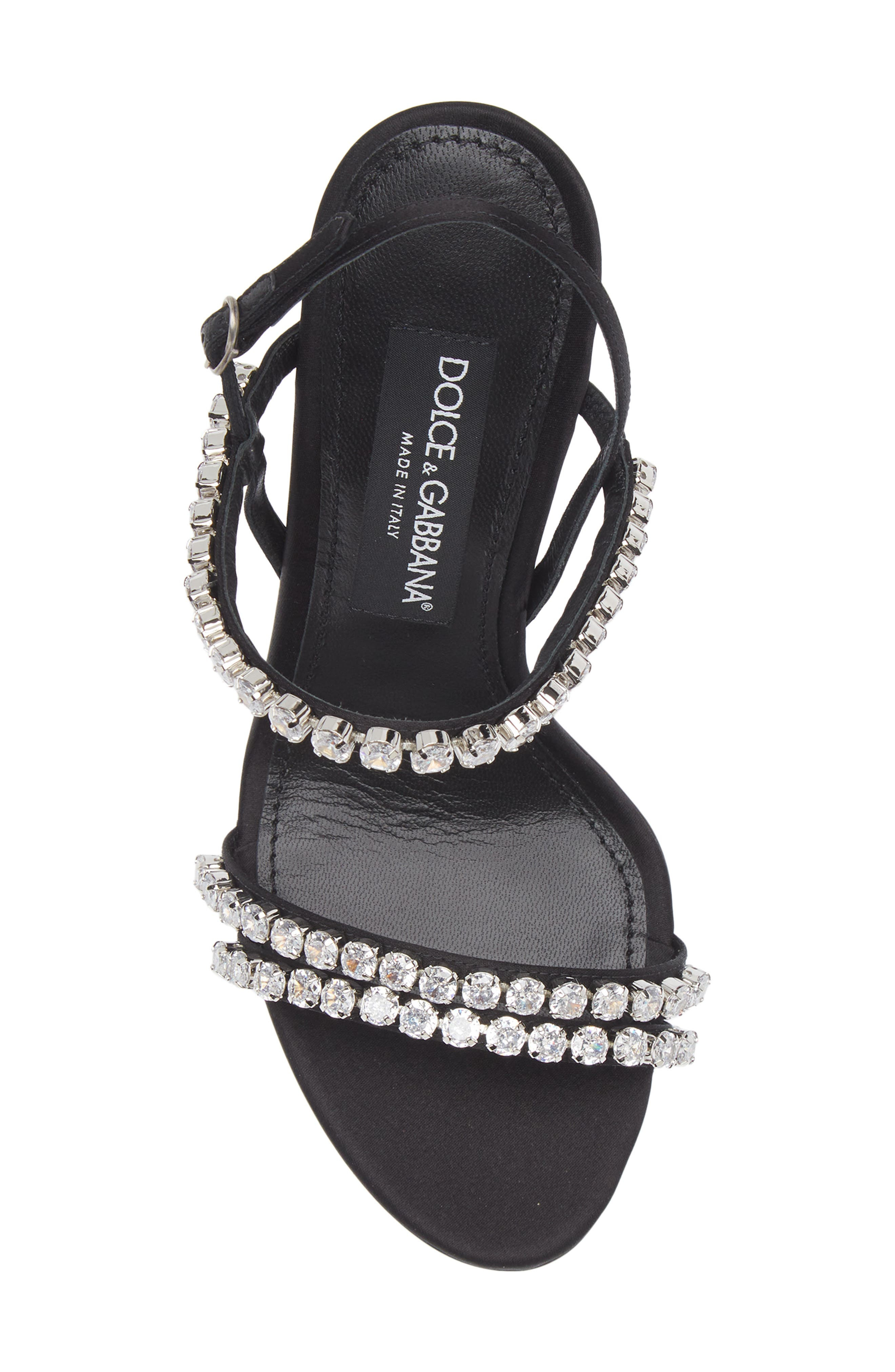 Dolce&Gabbana Crystal Strap Sandal in 8S488 Nero/Crystal at Nordstrom - 5