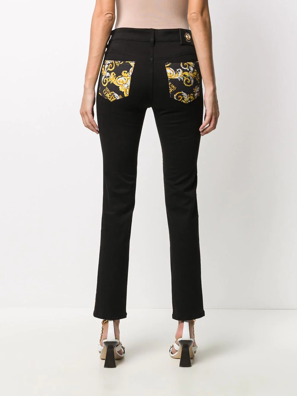 filigree print trousers - 4