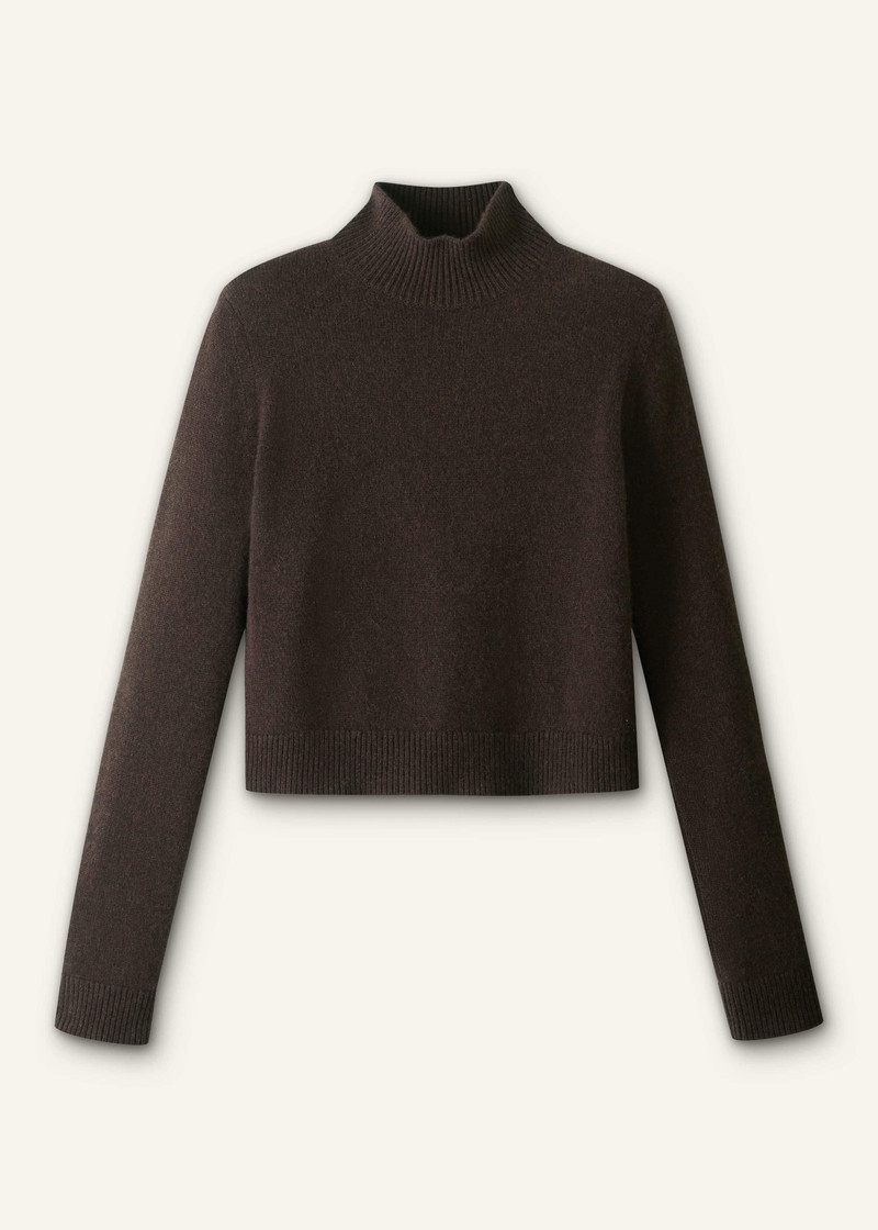 High Neck Crop Sweater - 1