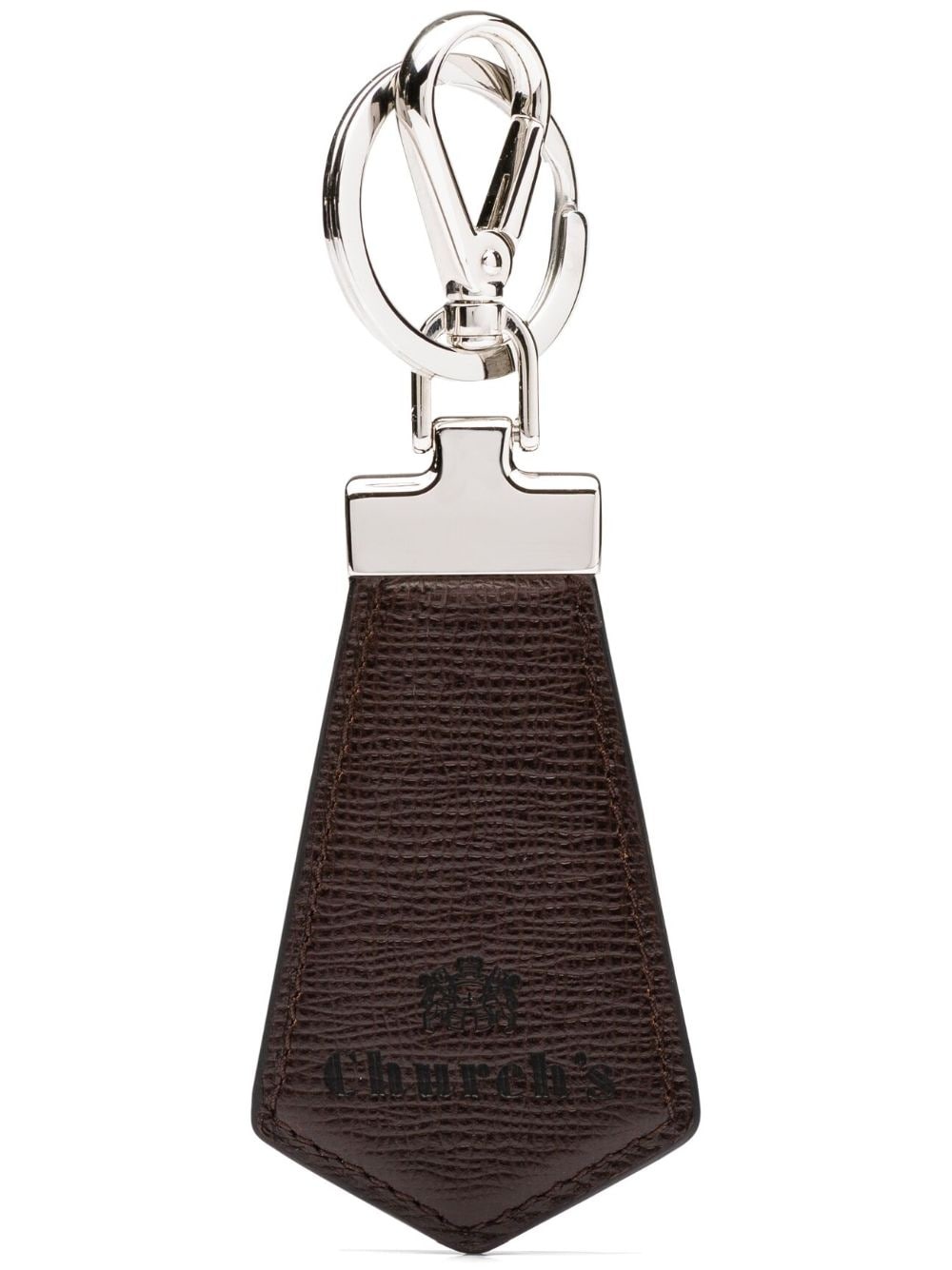 St James logo-debossed leather keyring - 1