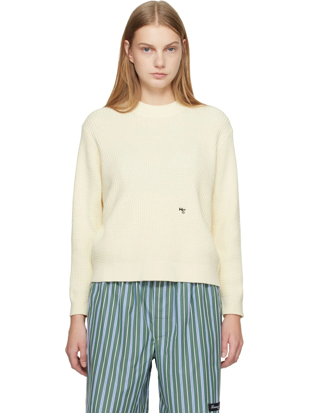 Off-White Waffle Knit Sweater - 1