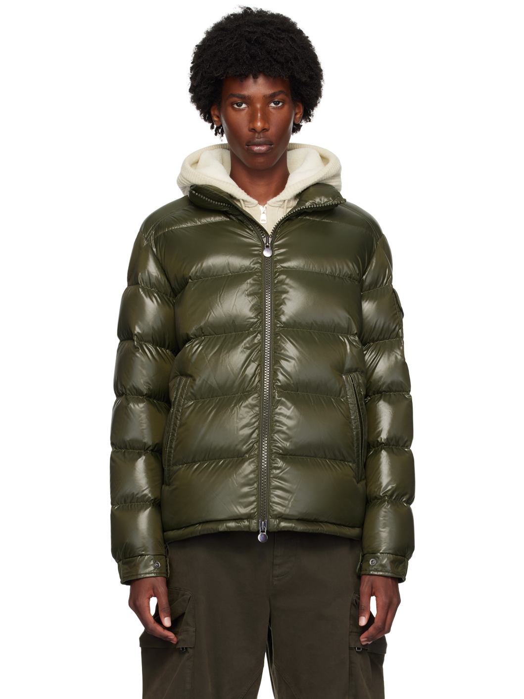 Khaki Maya Short Down Jacket - 1