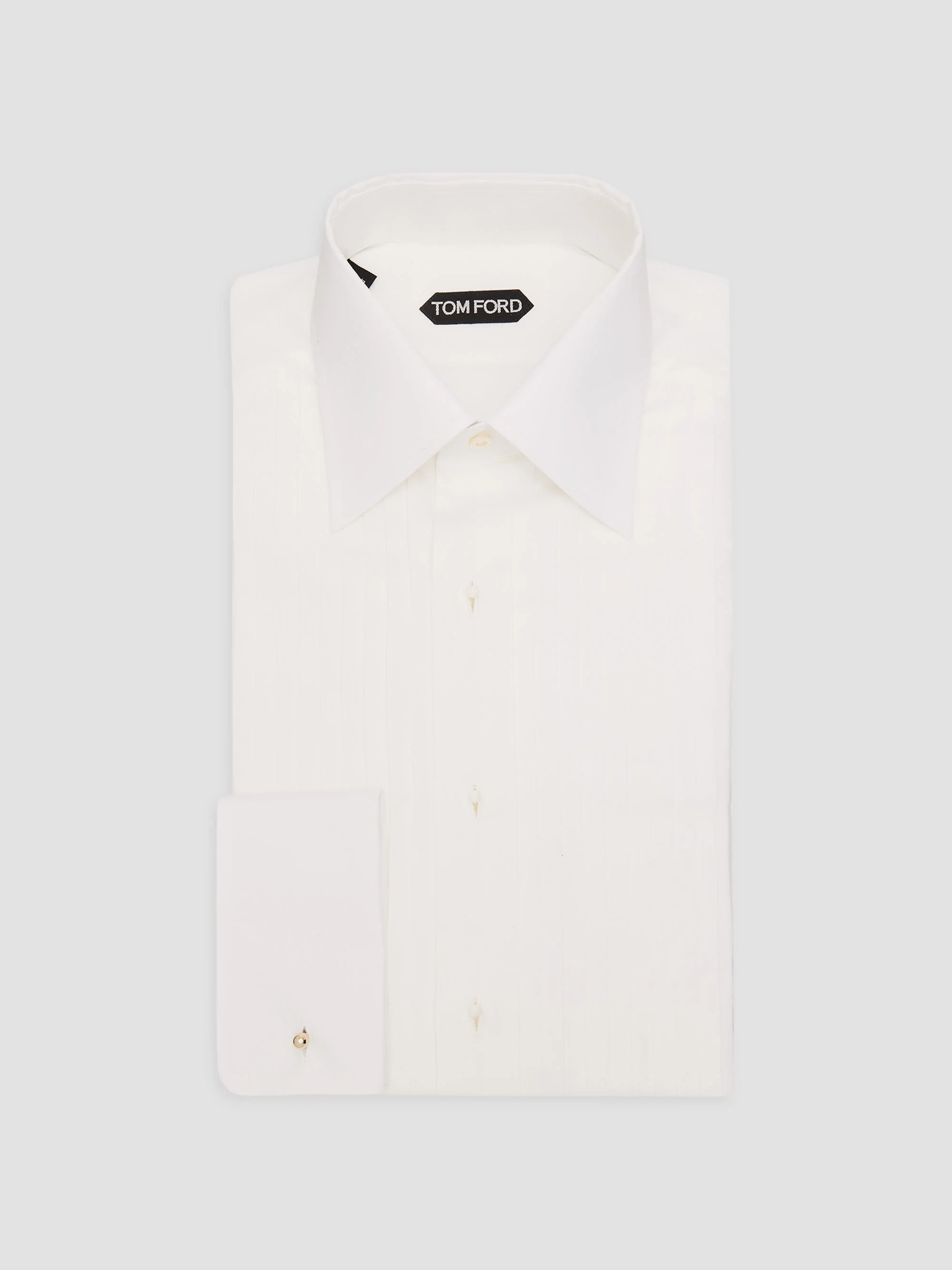 Men's Pleated Bib Voile Slim-Fit Formal Shirt - Optic White - 1