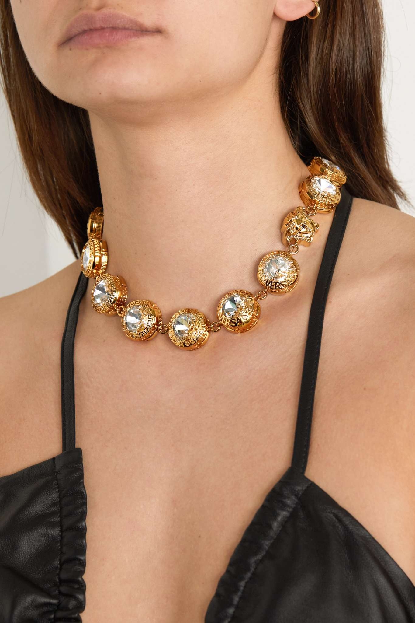 Gold-tone crystal necklace - 2