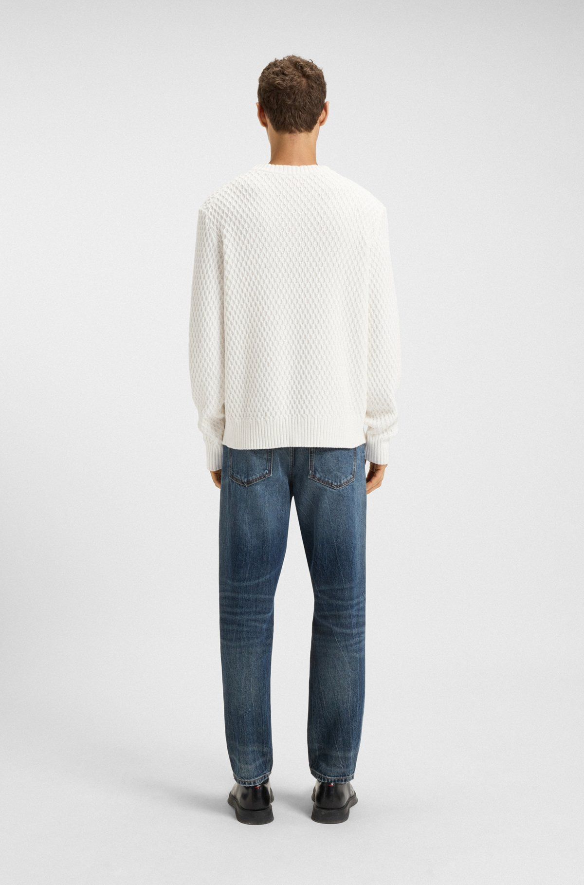 COTTON SWEATER WITH 3D KNIT STRUCTURE - 5