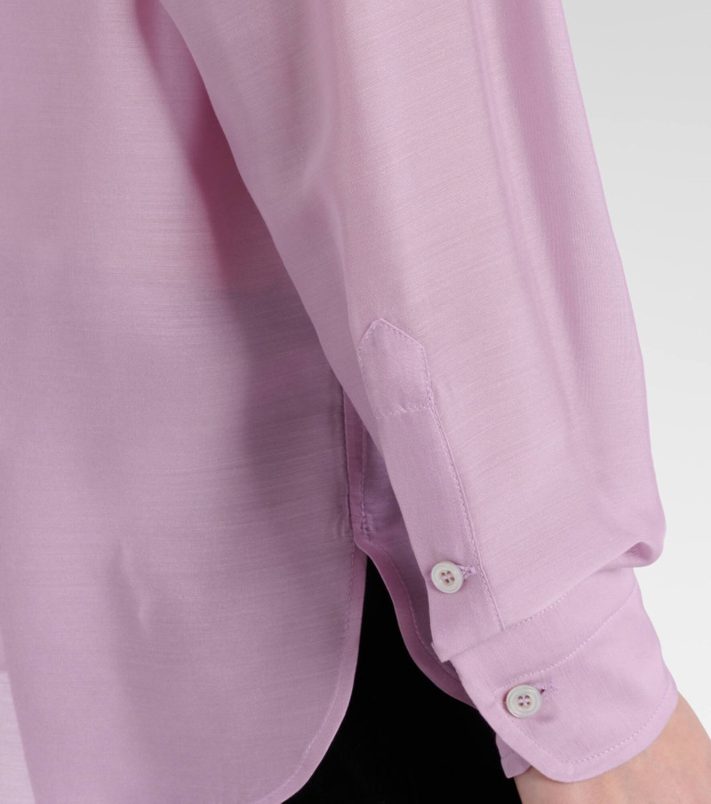 pintuck-detail 실크 셔츠 5