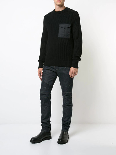 Balmain raw denim Biker jeans outlook