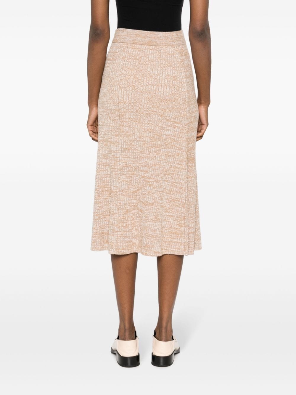 high-waisted button-up midi skirt - 4