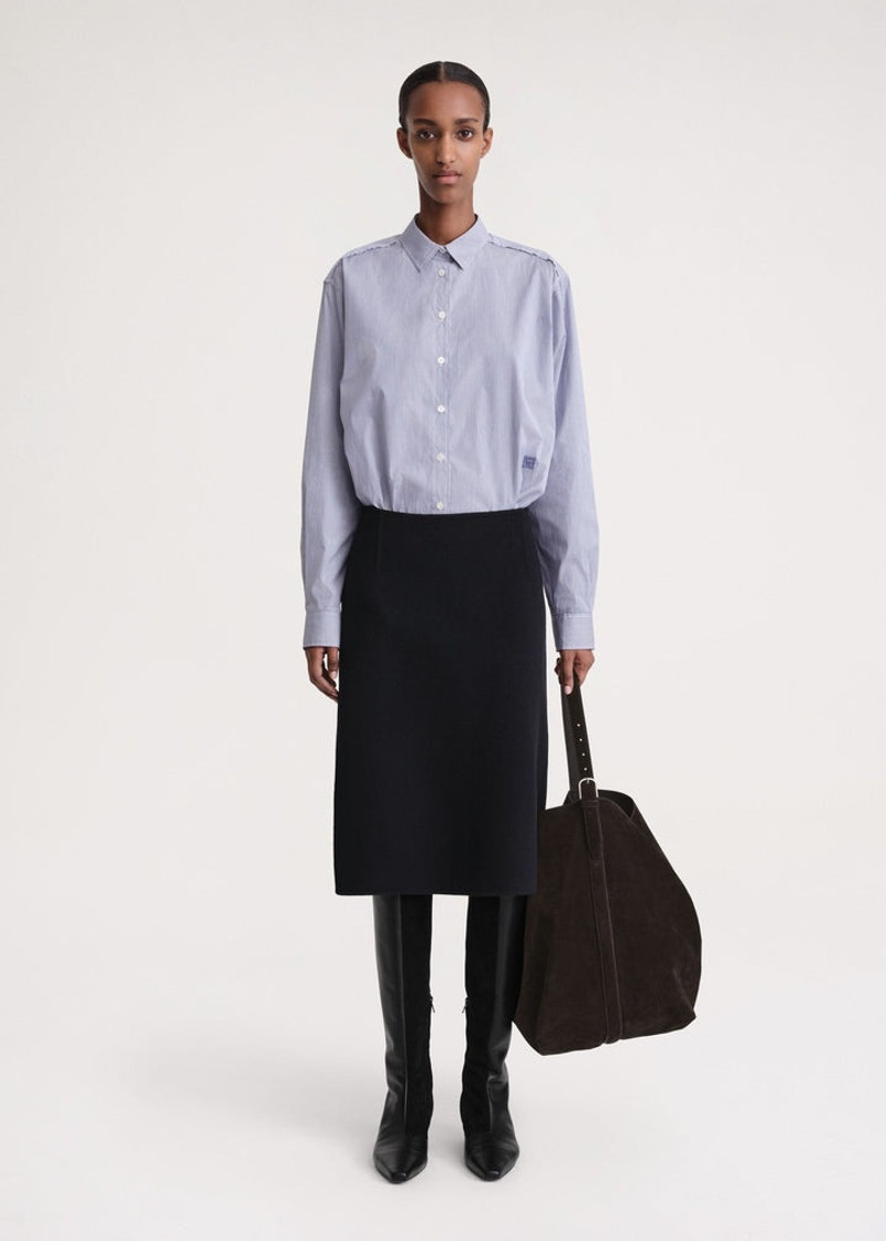 Totême Side-split doublé skirt navy outlook