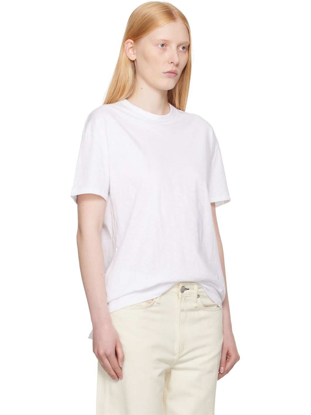 White Mini Slub Boyfriend T-shirt - 2