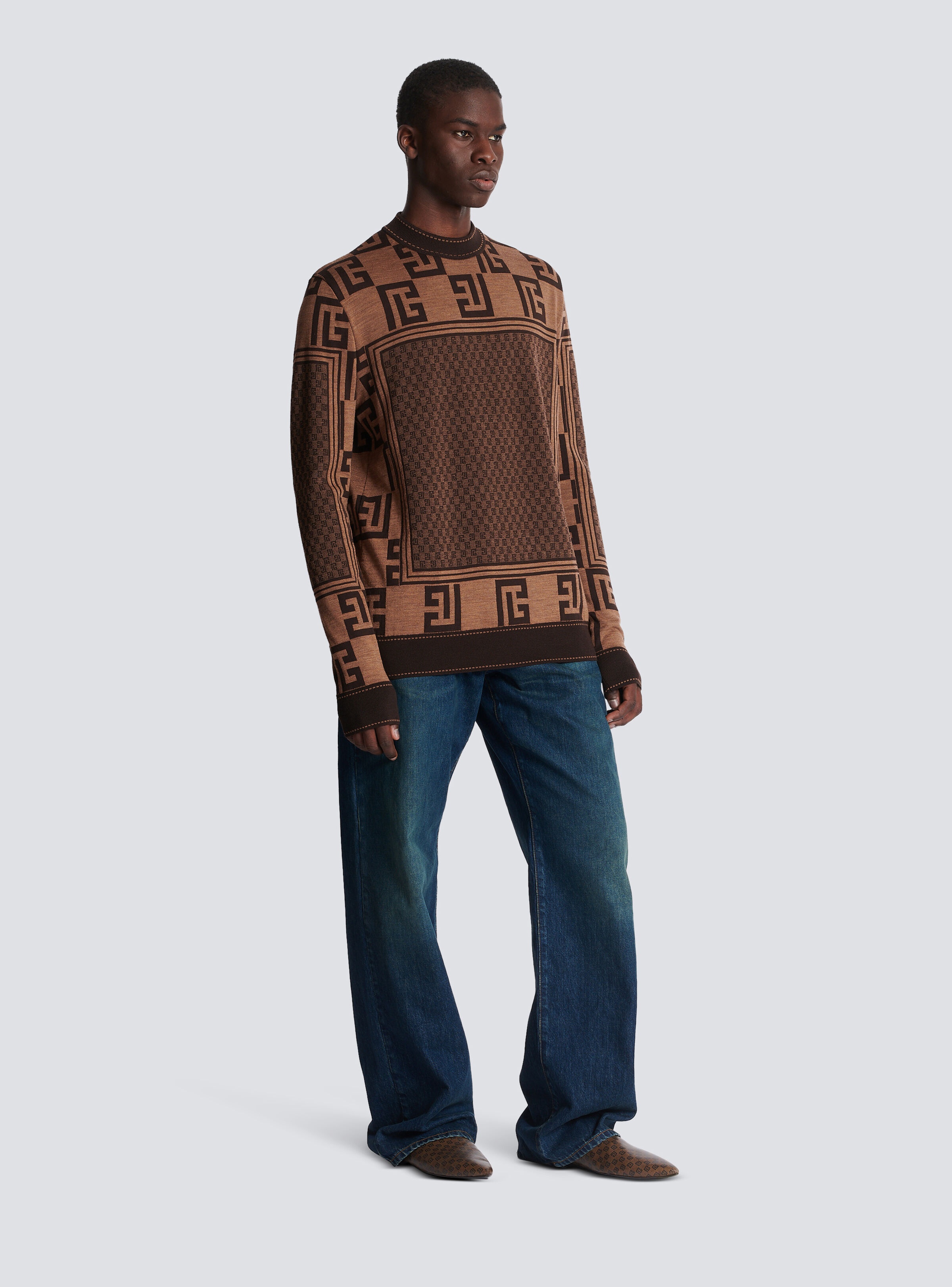 Mini monogram jacquard scarf jumper - 3