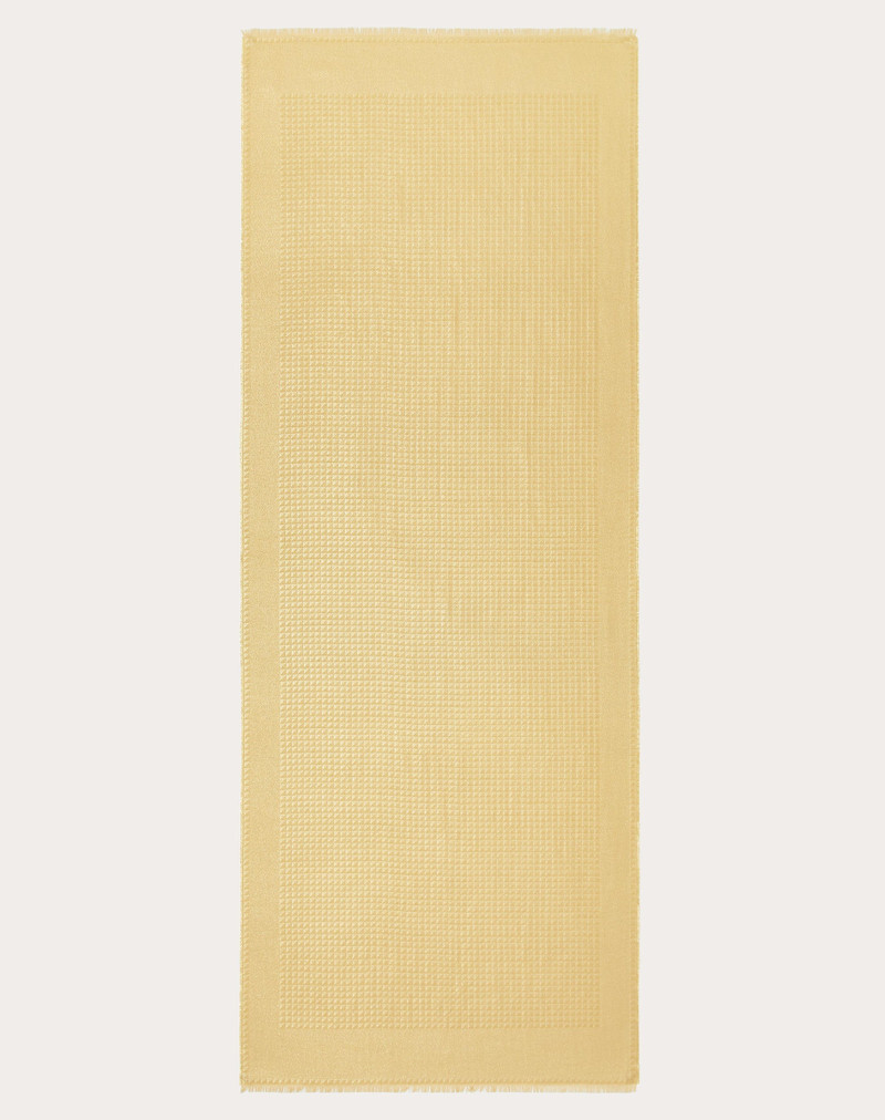 MAXI STUD LUREX JACQUARD STOLE IN SILK AND CASHMERE 75X200 CM 3